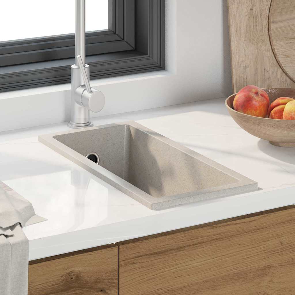Vidaxx évier de cuisine beige 21 x 44 x 14 cm granit