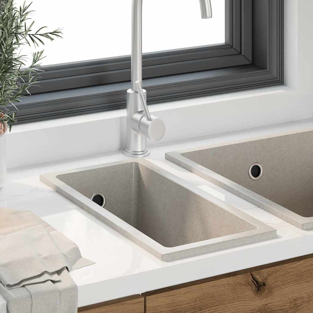 Vidaxx évier de cuisine beige 21 x 44 x 14 cm granit