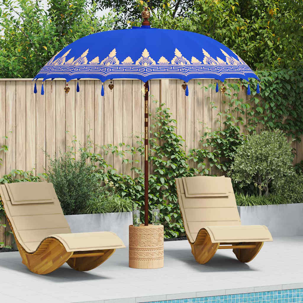 Vidaxl parasol balinais bleu 215 x 215 x 260 cm