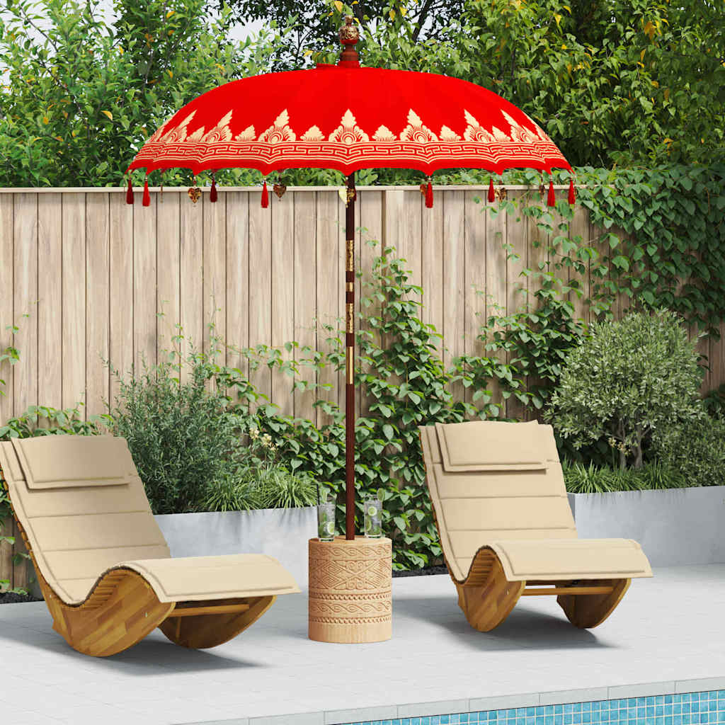 Vidaxl parasol balinais rouge 185 x 185 x 260 cm
