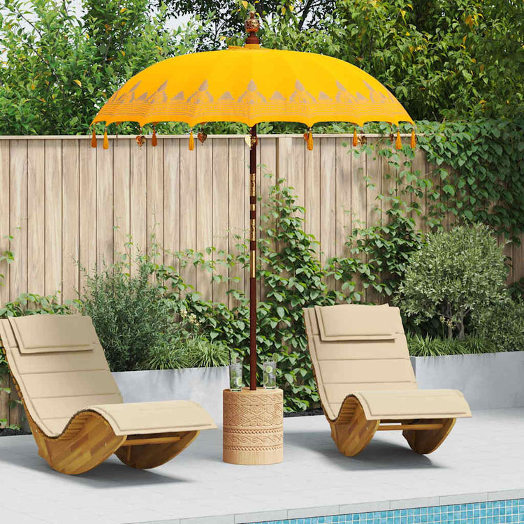 Vidaxl parasol balinais jaune 185 x 185 x 260 cm