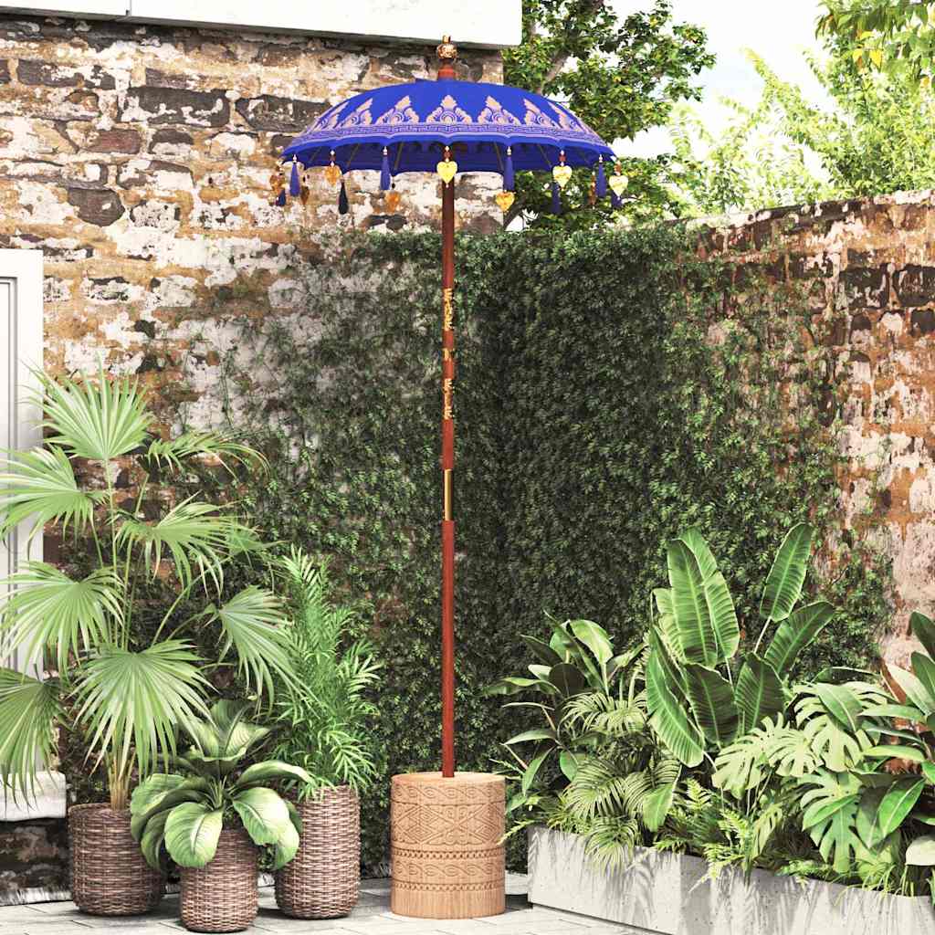 Vidaxl parasol balinais bleu 125 x 125 x 260 cm