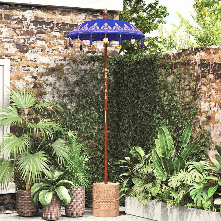 Vidaxl parasol balinais bleu 125 x 125 x 260 cm