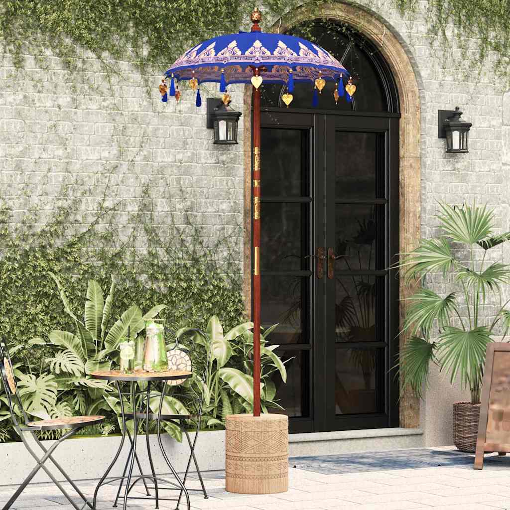 Vidaxl parasol balinais bleu 125 x 125 x 260 cm