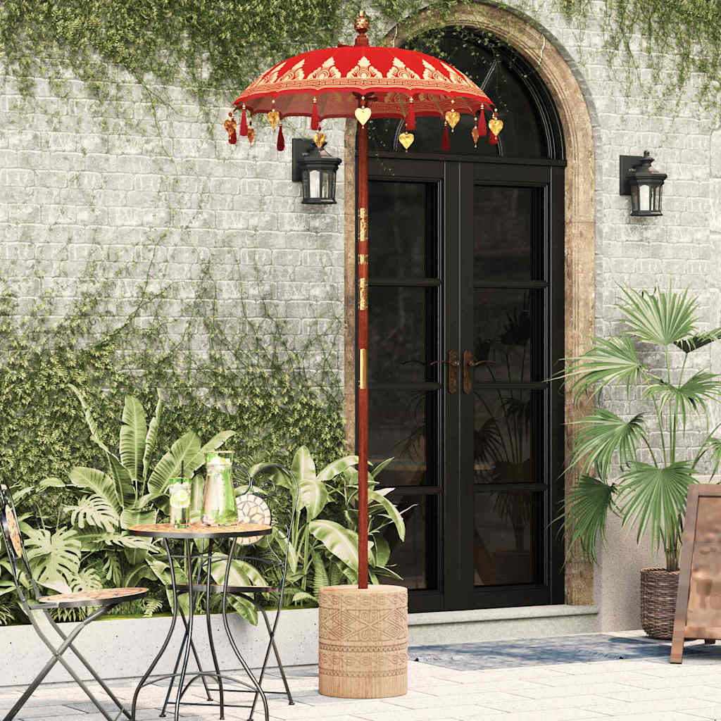 Vidaxl parasol balinais rouge 125 x 125 x 260 cm
