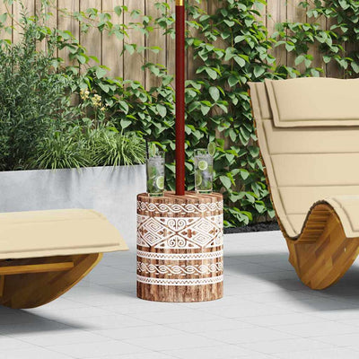 Vidaxx pied de parasol lavé blanc ø34 x 40 cm bois massif