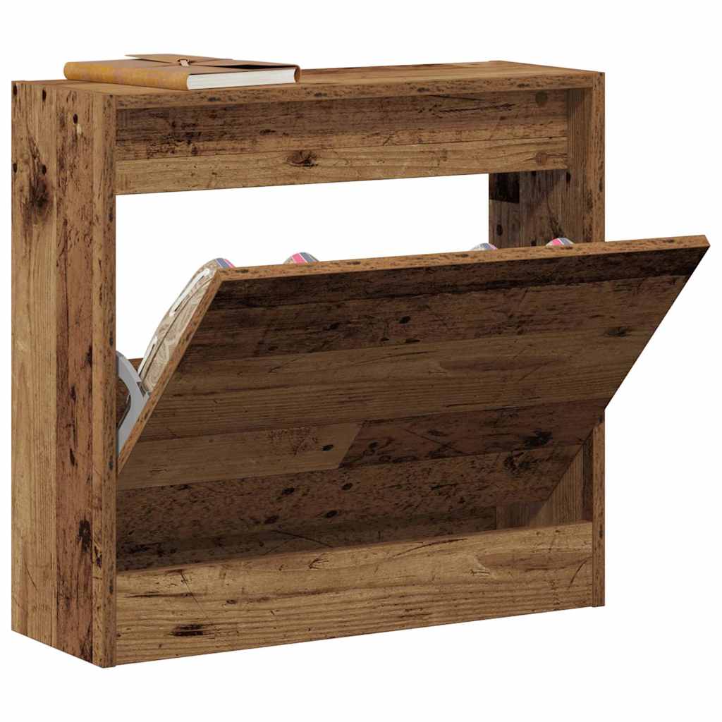 Vidaxxl armoire à chaussures avec étagère vieux bois 60 x 21 x 57 cm bois traité