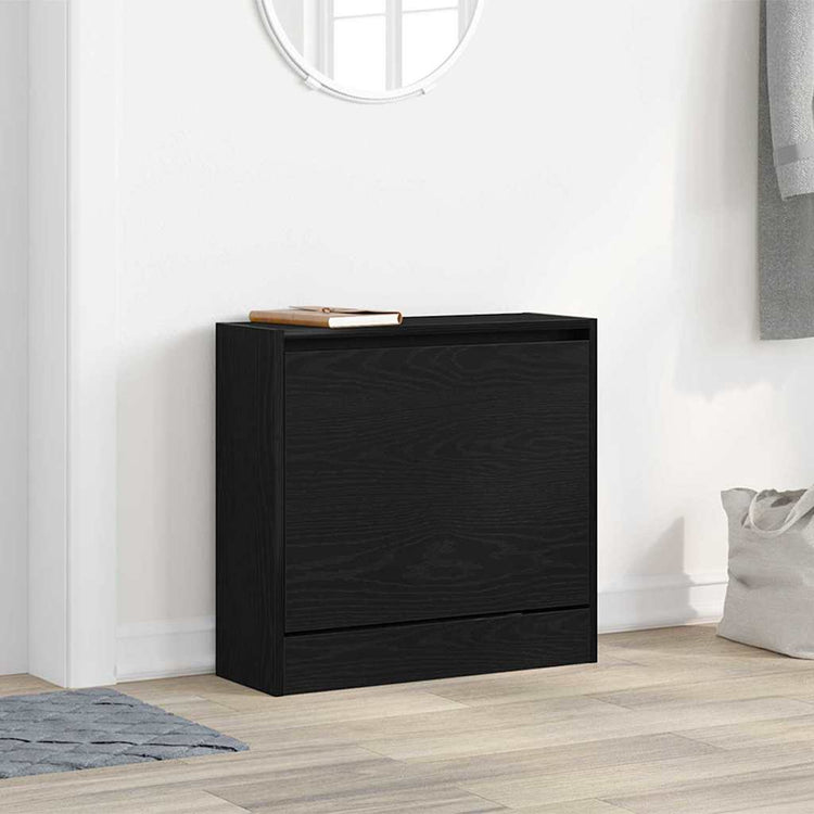 Vidaxx meuble à chaussures avec étagère chêne noir 60 x 21 x 57 cm bois d'ingénierie