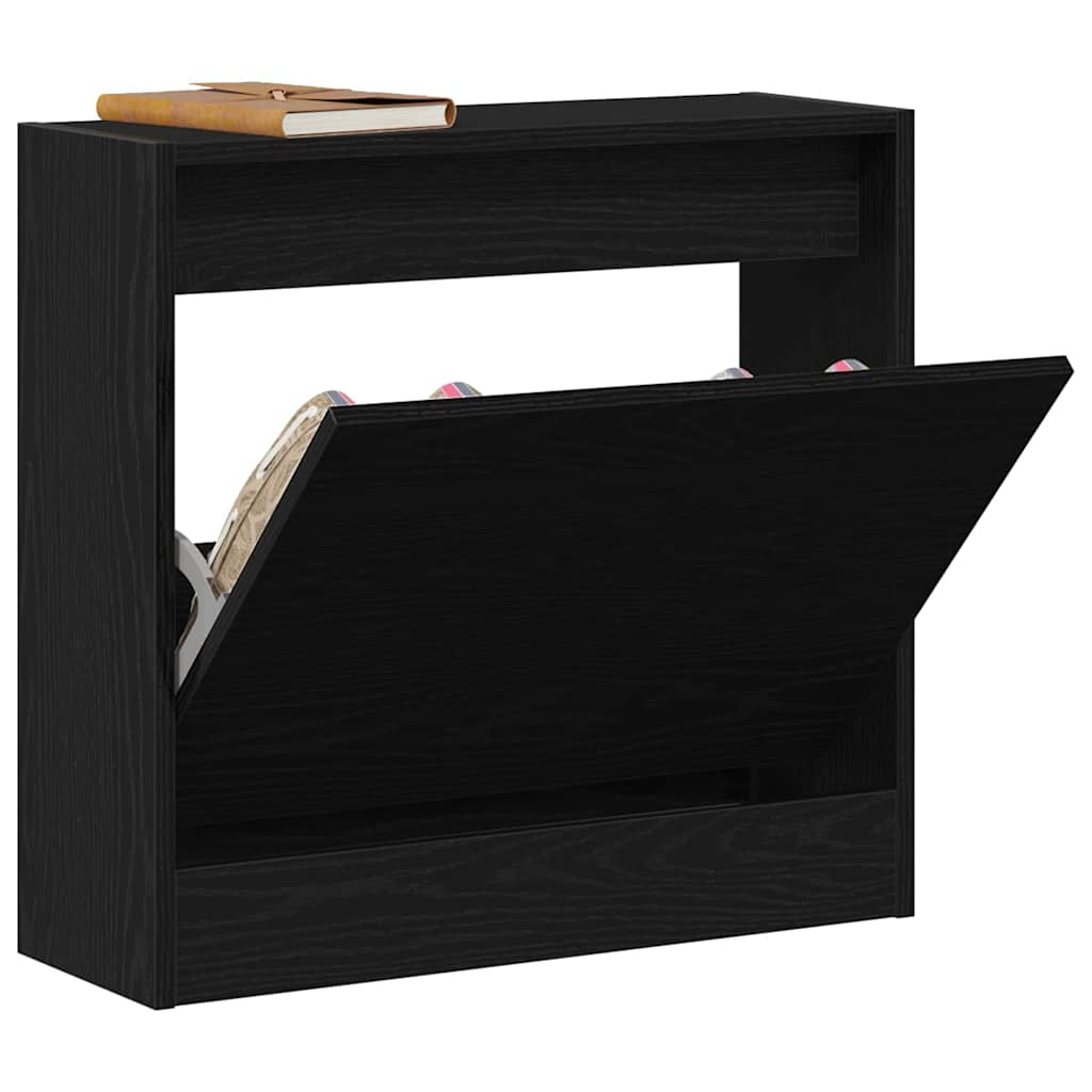 Vidaxx meuble à chaussures avec étagère chêne noir 60 x 21 x 57 cm bois d'ingénierie