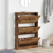 Vidaxxl armoire à chaussures avec étagère vieux bois 80 x 21 x 125,5 cm bois traité - afbeelding 1