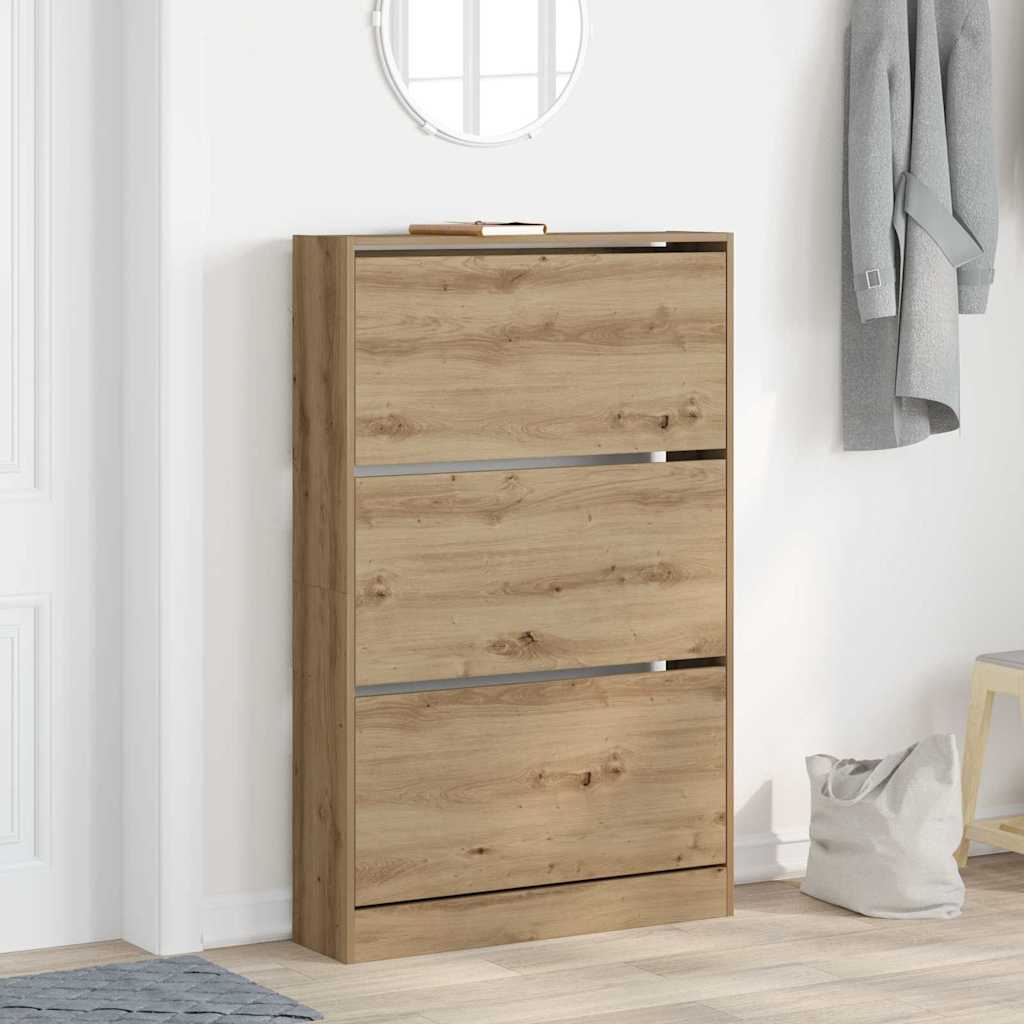 Vidaxx meuble à chaussures chêne artisanal 80 x 21 x 125,5 cm bois travaillé