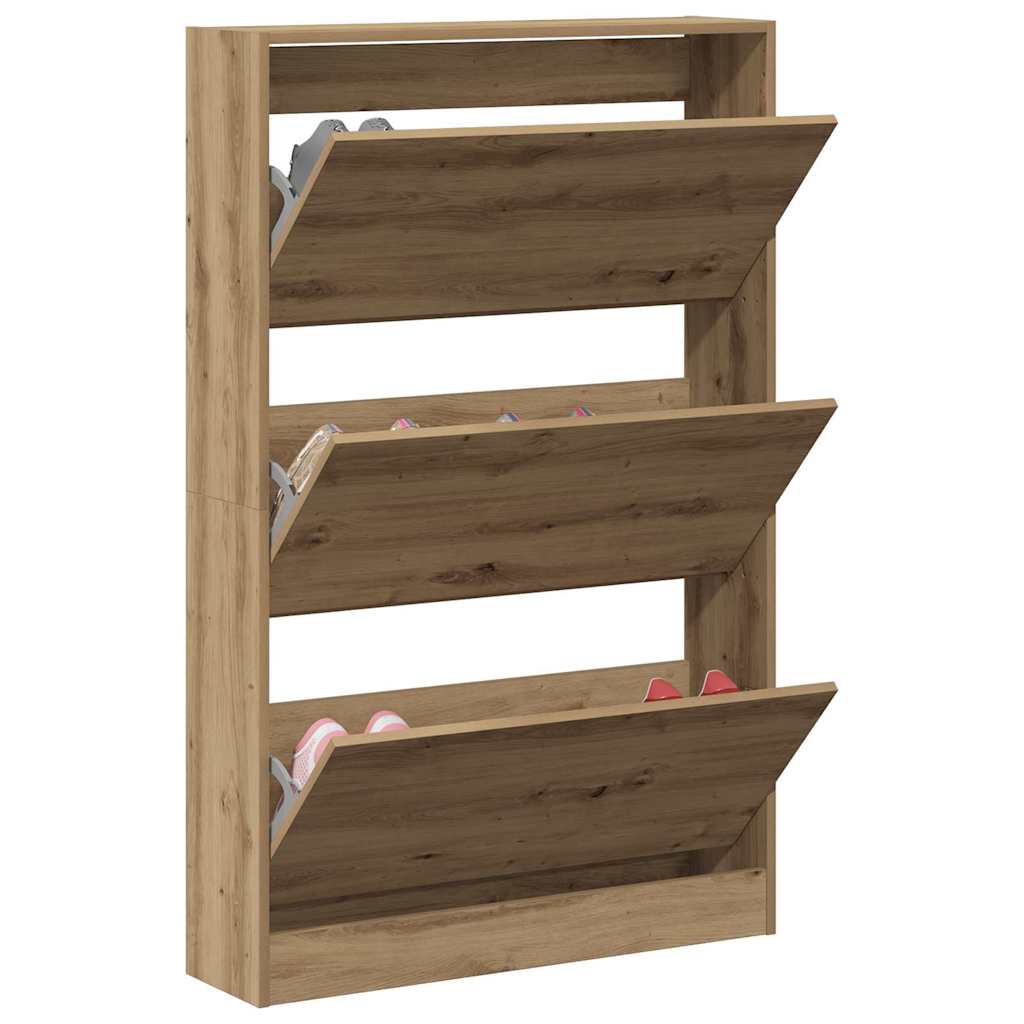 Vidaxx meuble à chaussures chêne artisanal 80 x 21 x 125,5 cm bois travaillé