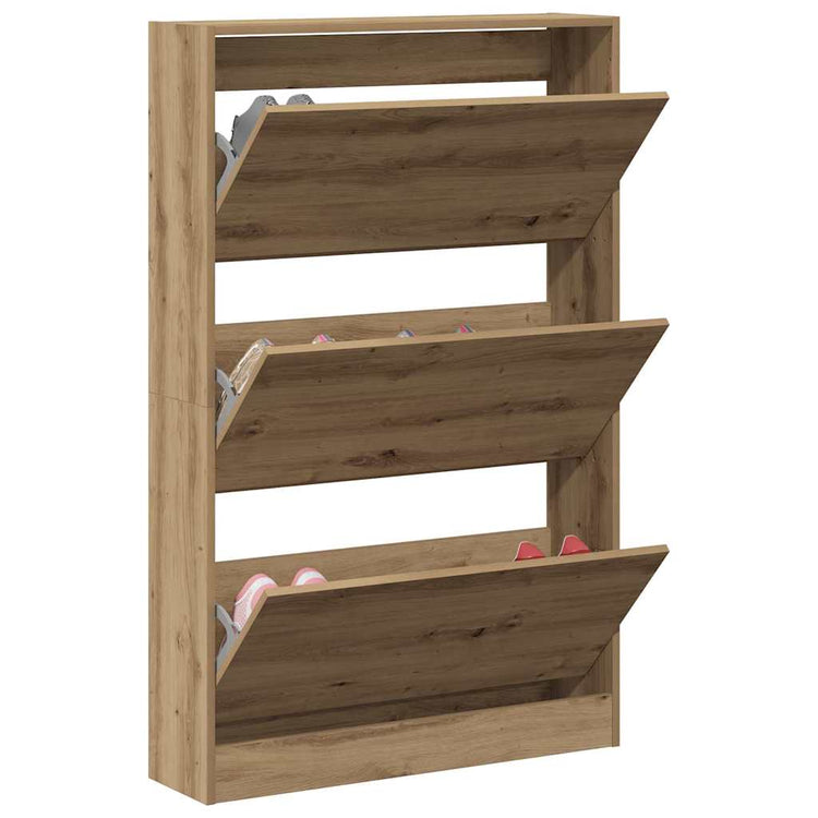Vidaxx meuble à chaussures chêne artisanal 80 x 21 x 125,5 cm bois travaillé