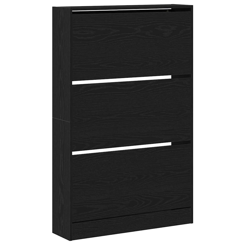 VidaXL armoire à chaussures chêne noir 80 x 21 x 125,5 cm bois fini