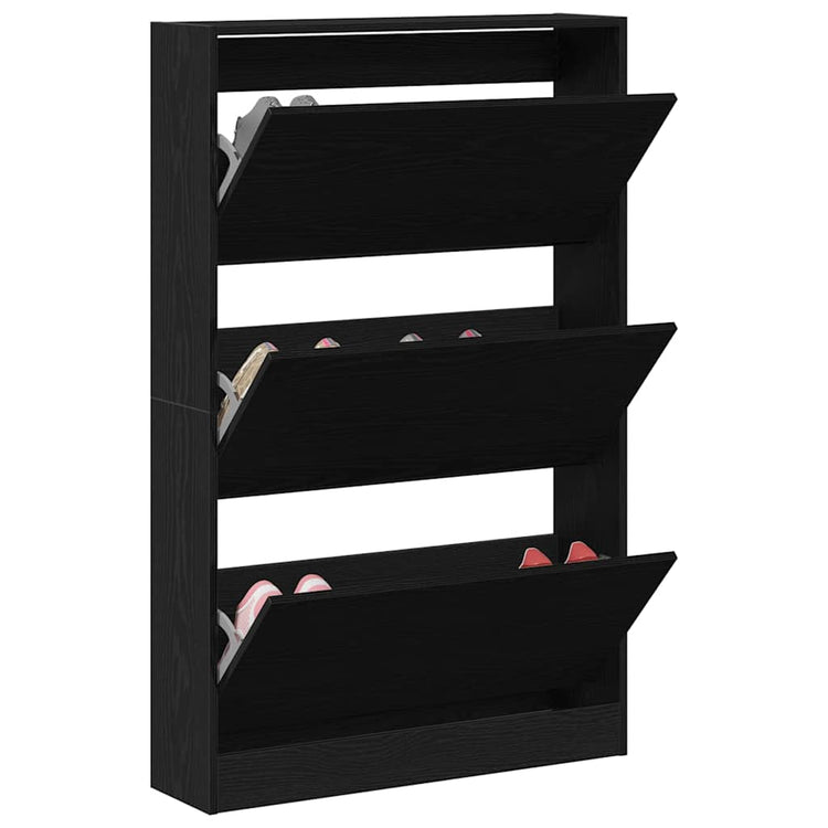VidaXL armoire à chaussures chêne noir 80 x 21 x 125,5 cm bois fini