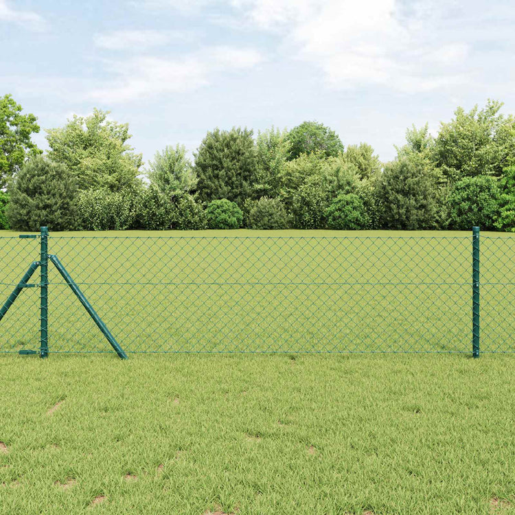 Vidaxl clôture à mailles de chaîne vert 10 x 0,4 m acier