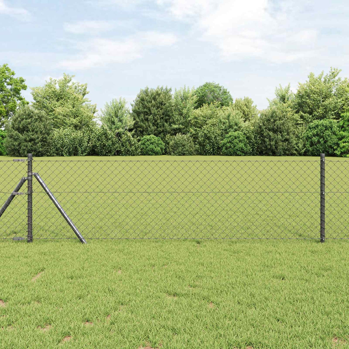 Vidaxl clôture à mailles de chaîne gris 10 x 0,8 m acier