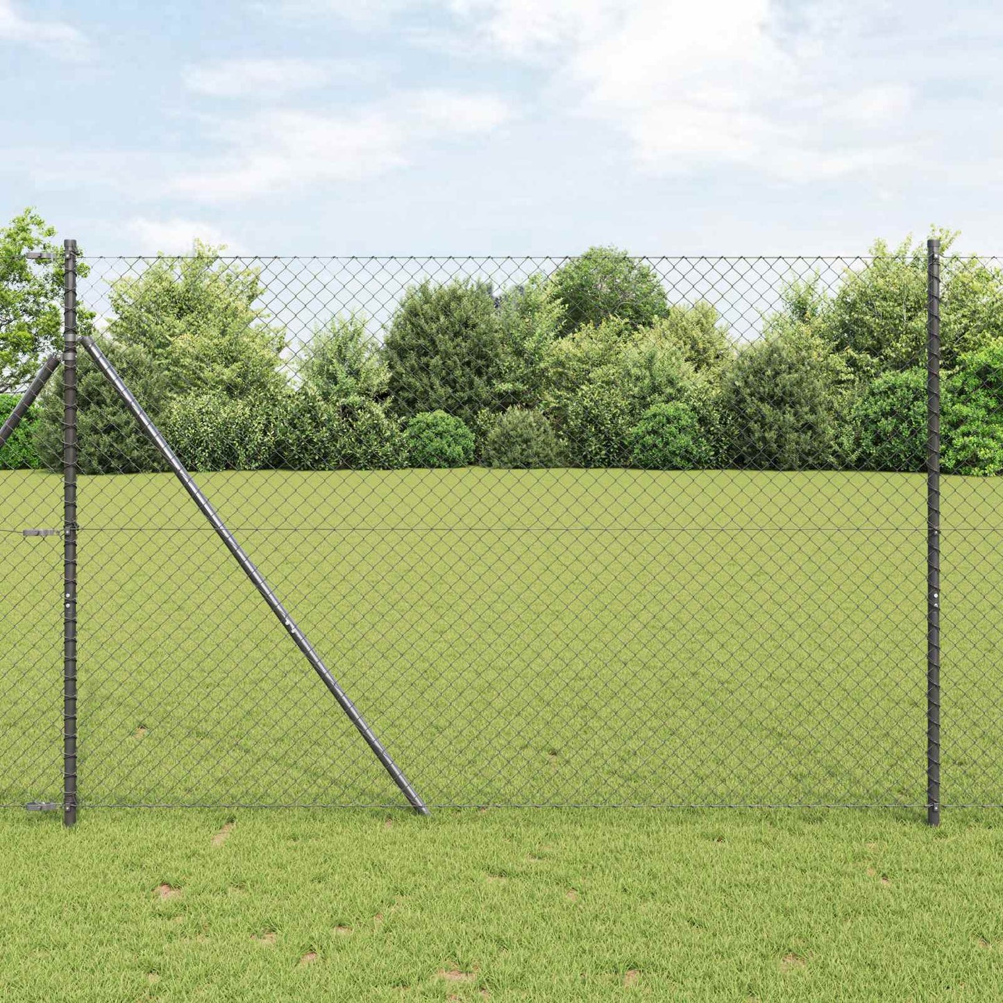 Vidaxl clôture à mailles de chaîne gris 10 x 1,5 m acier