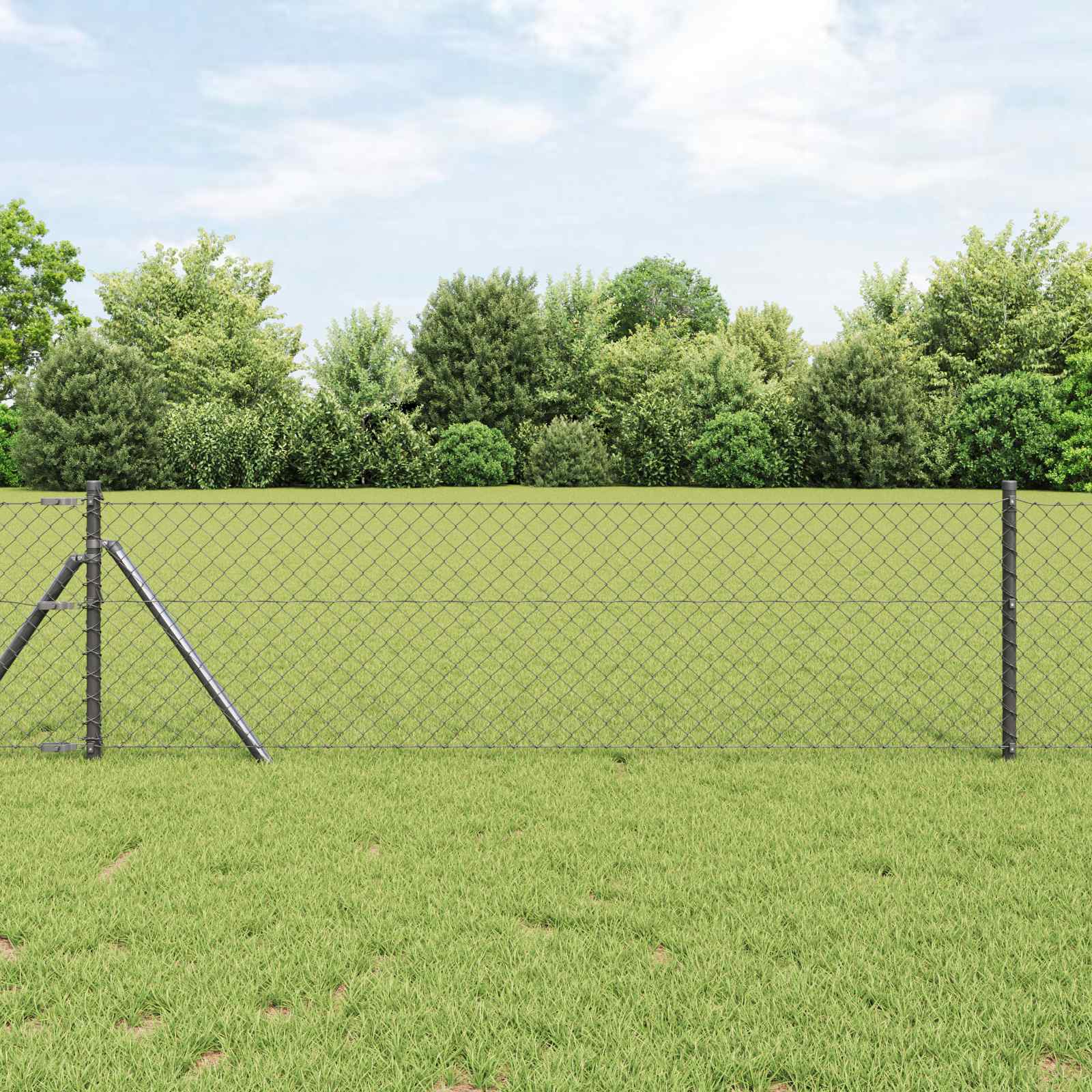 Vidaxl clôture à mailles de chaîne gris 25 x 0,8 m acier