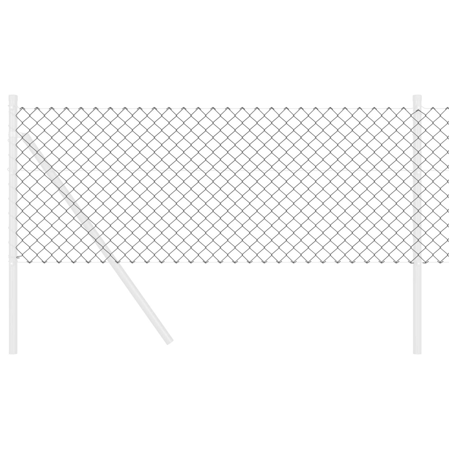 Vidaxl clôture à mailles de chaîne gris 25 x 0,8 m acier