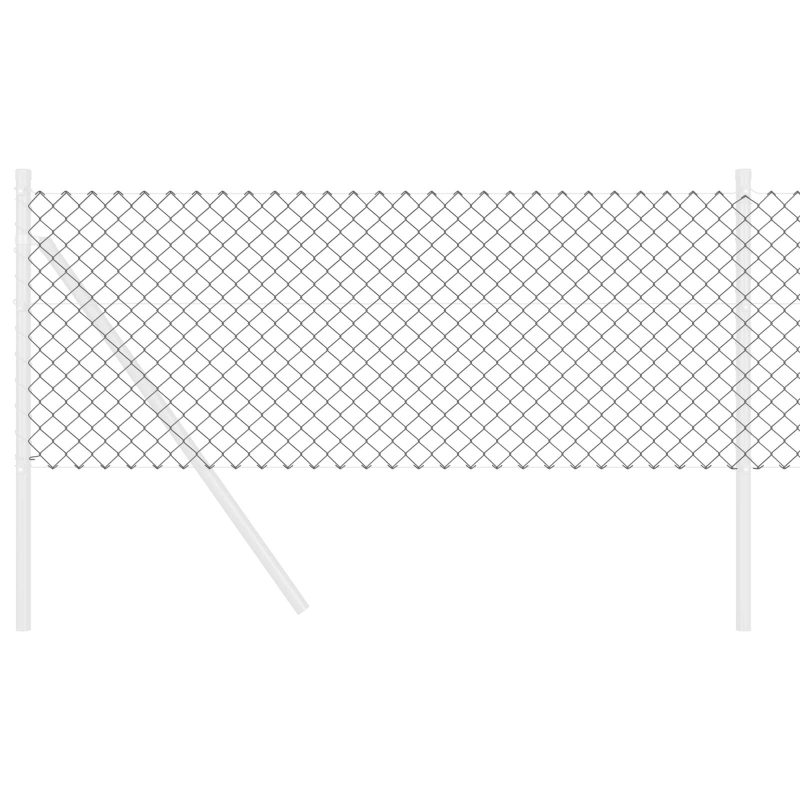 Vidaxl clôture à mailles de chaîne gris 25 x 0,8 m acier