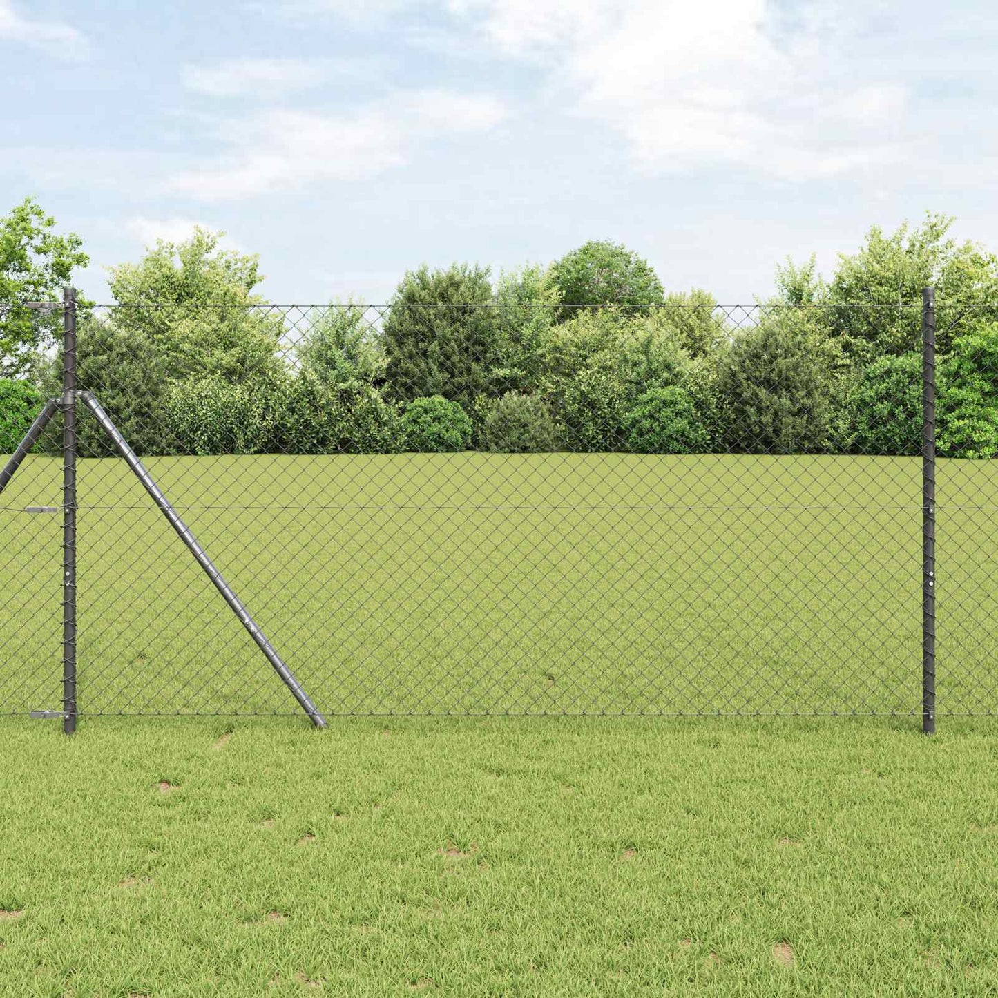 Vidaxl clôture à mailles de chaîne gris 25 x 1,4 m acier