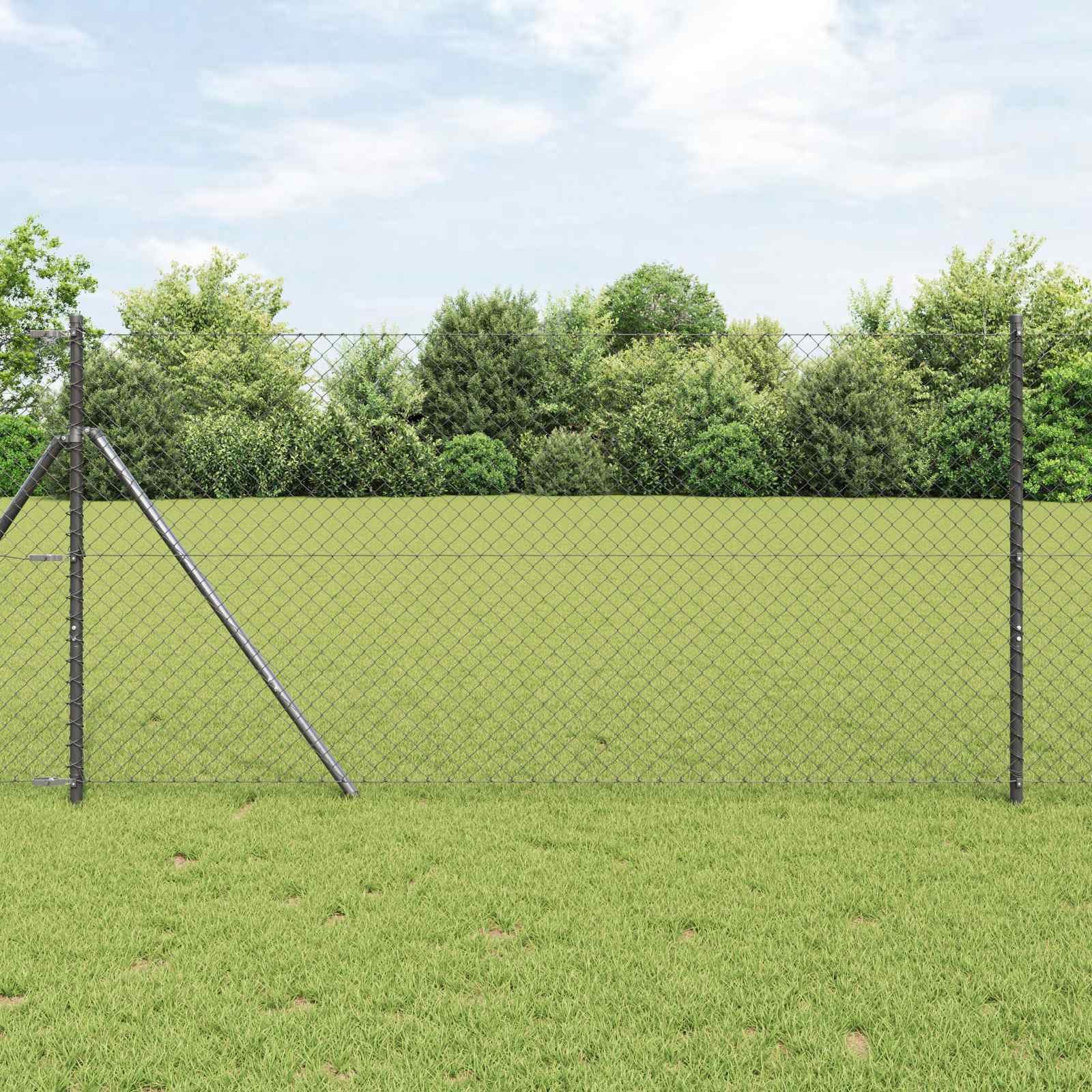 Vidaxl clôture à mailles de chaîne gris 25 x 1,4 m acier