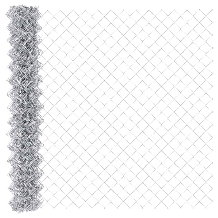 Vidaxl clôture à mailles de chaîne argent 10 x 1,6 m en acier galvanisé