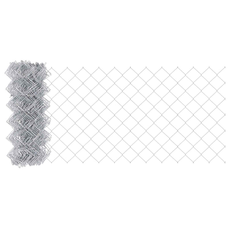 Vidaxl clôture à mailles de chaîne argent 25 x 0,4 m en acier galvanisé
