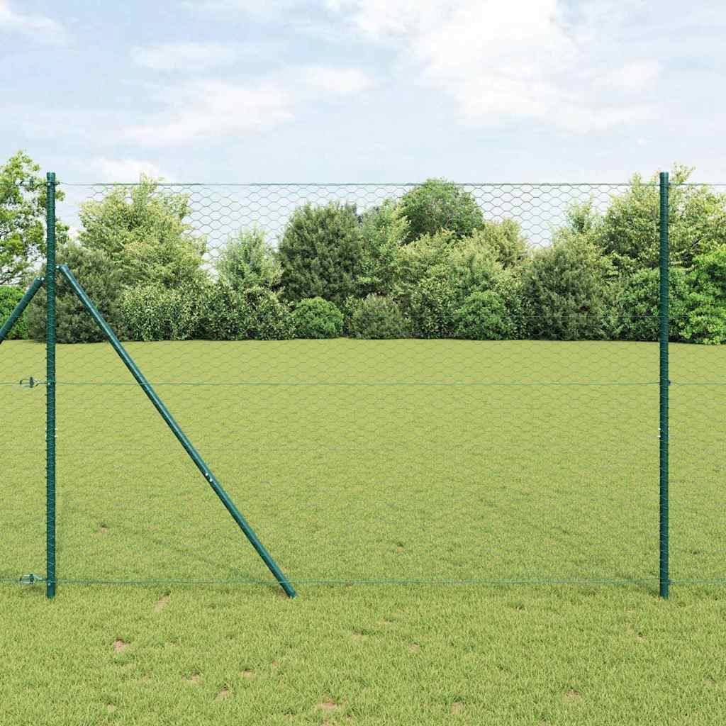 VidaXL clôture hexagonale vert 1,6 x 25 m PVC