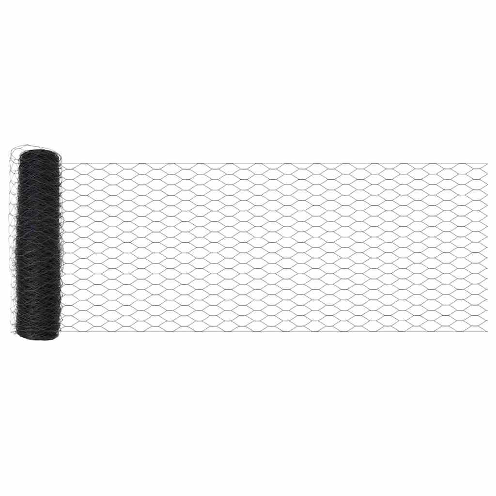 VidaXL clôture hexagonale gris 0,4 x 25 m PVC
