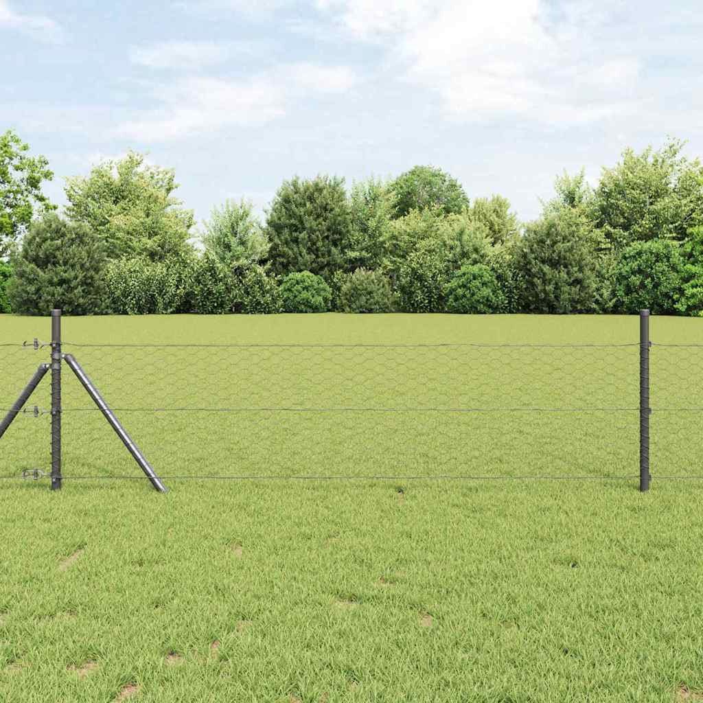VidaXL clôture hexagonale gris 0,5 x 50 m PVC