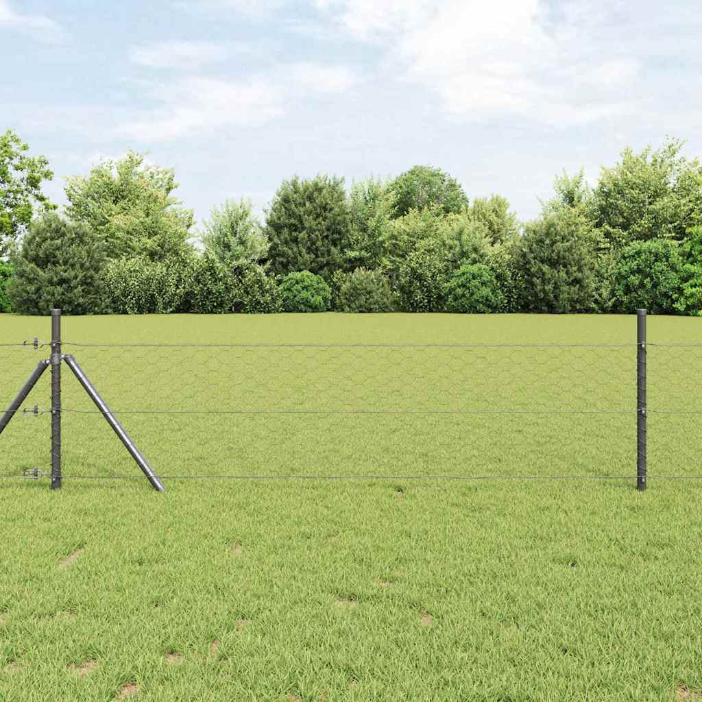 VidaXL clôture hexagonale gris 1 x 50 m PVC