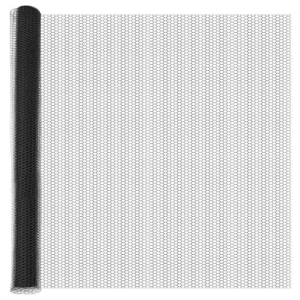VidaXL clôture hexagonale gris 1,5 x 50 m PVC