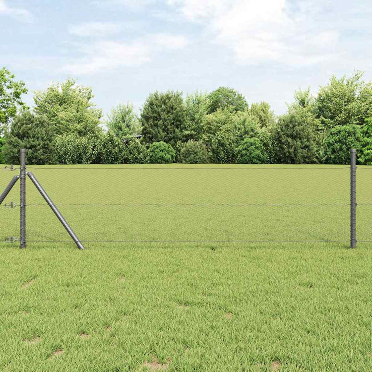 VidaXL clôture hexagonale gris 0,4 x 100 m PVC