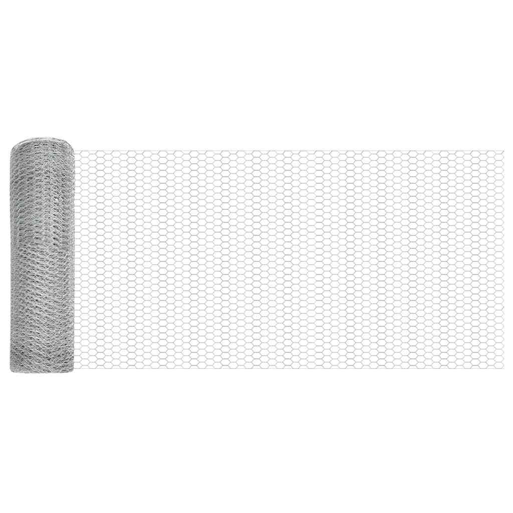 Vidaxl clôture hexagonale argent 0,4 x 10 m acier galvanisé