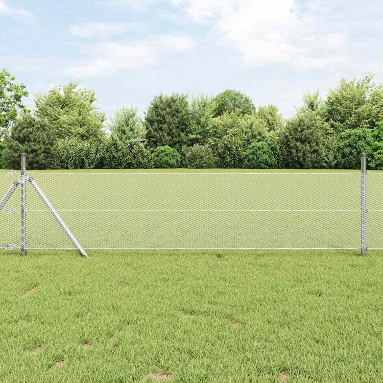 Vidaxl clôture hexagonale argent 0,5 x 10 m acier galvanisé