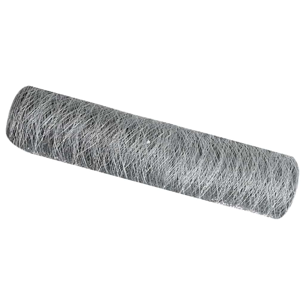 Vidaxl clôture hexagonale argent 0,5 x 10 m acier galvanisé