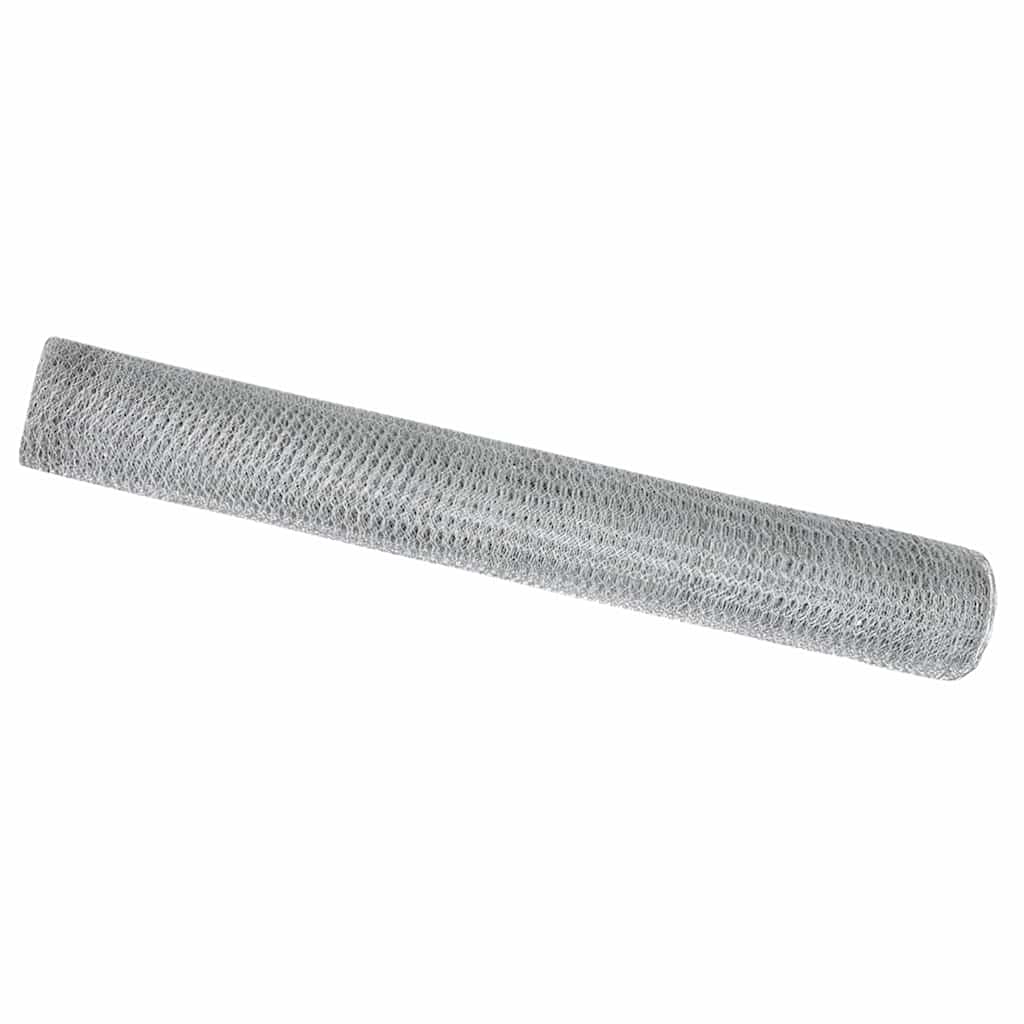 Vidaxl clôture hexagonale argent 1,2 x 10 m acier galvanisé