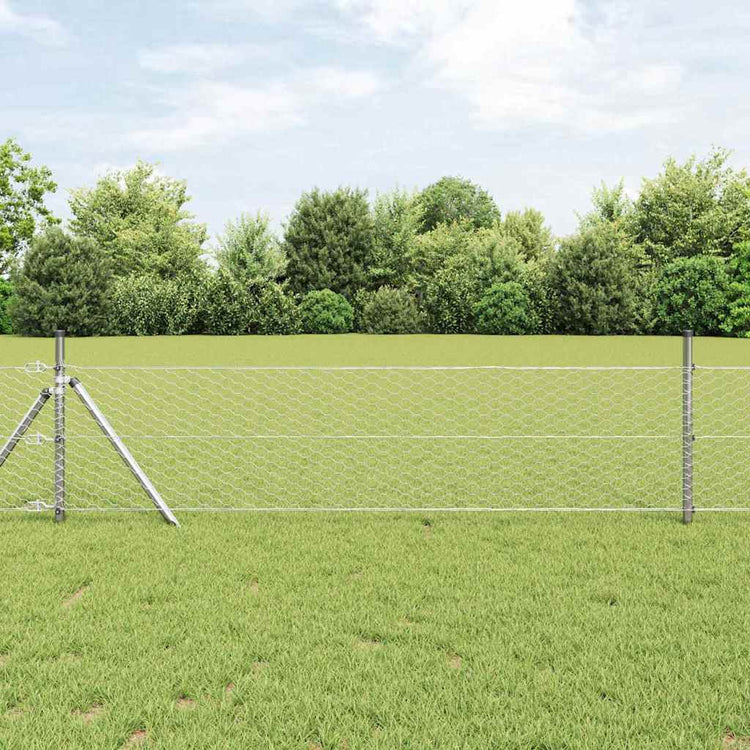 Vidaxl clôture hexagonale argent 0,5 x 100 m acier galvanisé