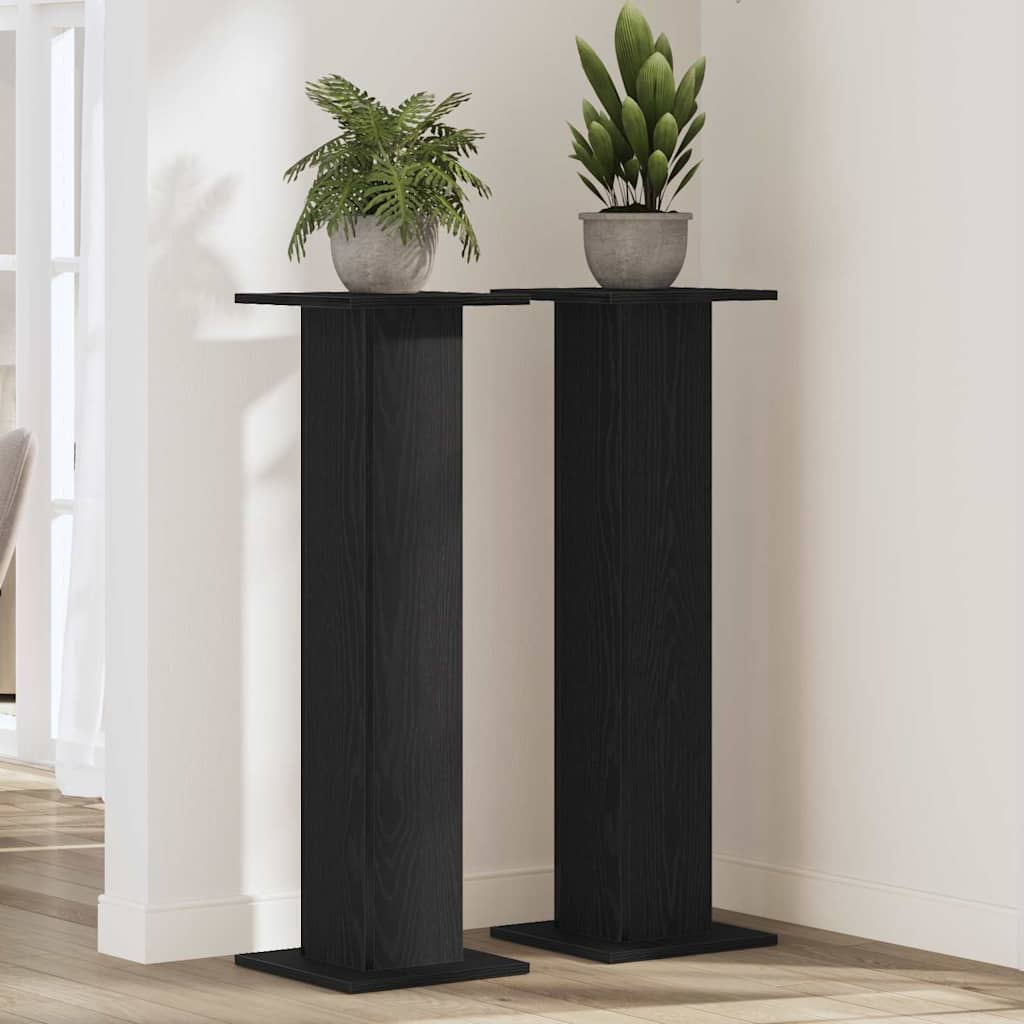 Vidaxx support pour plantes 2 pcs chêne noir 30 x 30 x 95 cm bois d'ingénierie