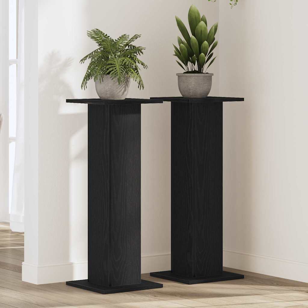 Vidaxx support pour plantes 2 pcs chêne noir 30 x 30 x 80 cm bois d'ingénierie
