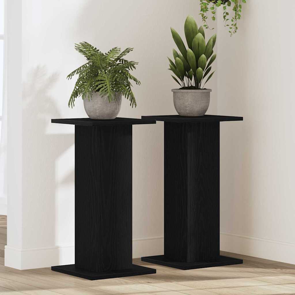 Vidaxxl support pour plantes 2 pcs chêne noir 30 x 30 x 60 cm bois d'ingénierie