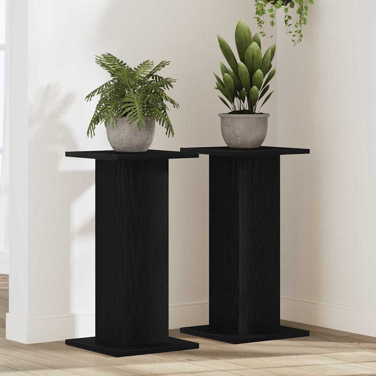 Vidaxxl support pour plantes 2 pcs chêne noir 30 x 30 x 60 cm bois d'ingénierie