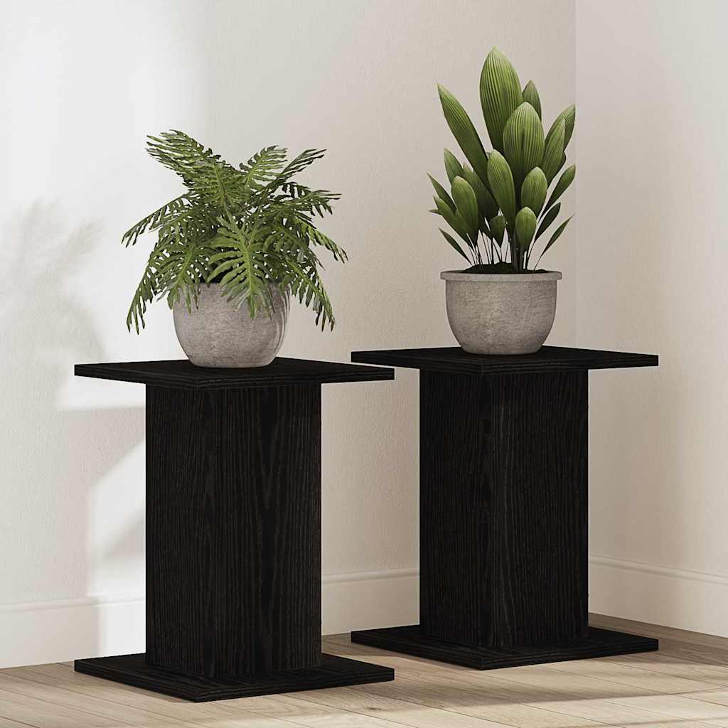 Vidaxxl support pour plantes 2 pcs chêne noir 30 x 30 x 40 cm bois d'ingénierie