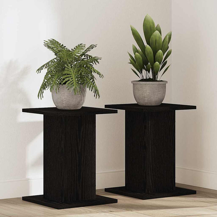 Vidaxxl support pour plantes 2 pcs chêne noir 30 x 30 x 40 cm bois d'ingénierie