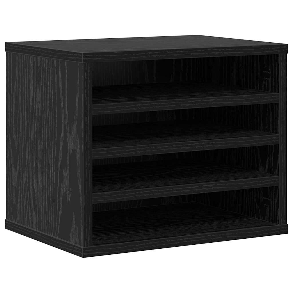 VidaXL organisateur de bureau chêne noir 36 x 26 x 29,5 cm bois fini