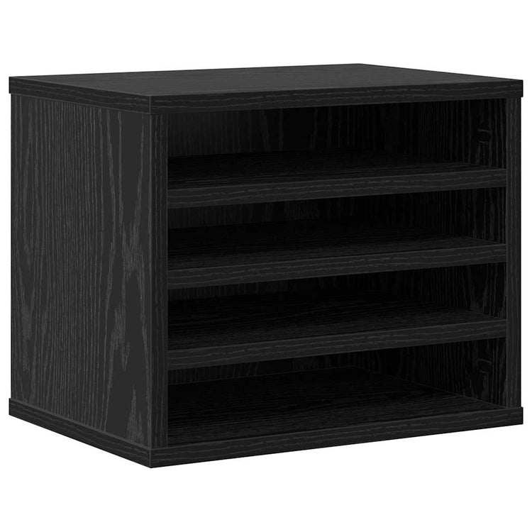 VidaXL organisateur de bureau chêne noir 36 x 26 x 29,5 cm bois fini