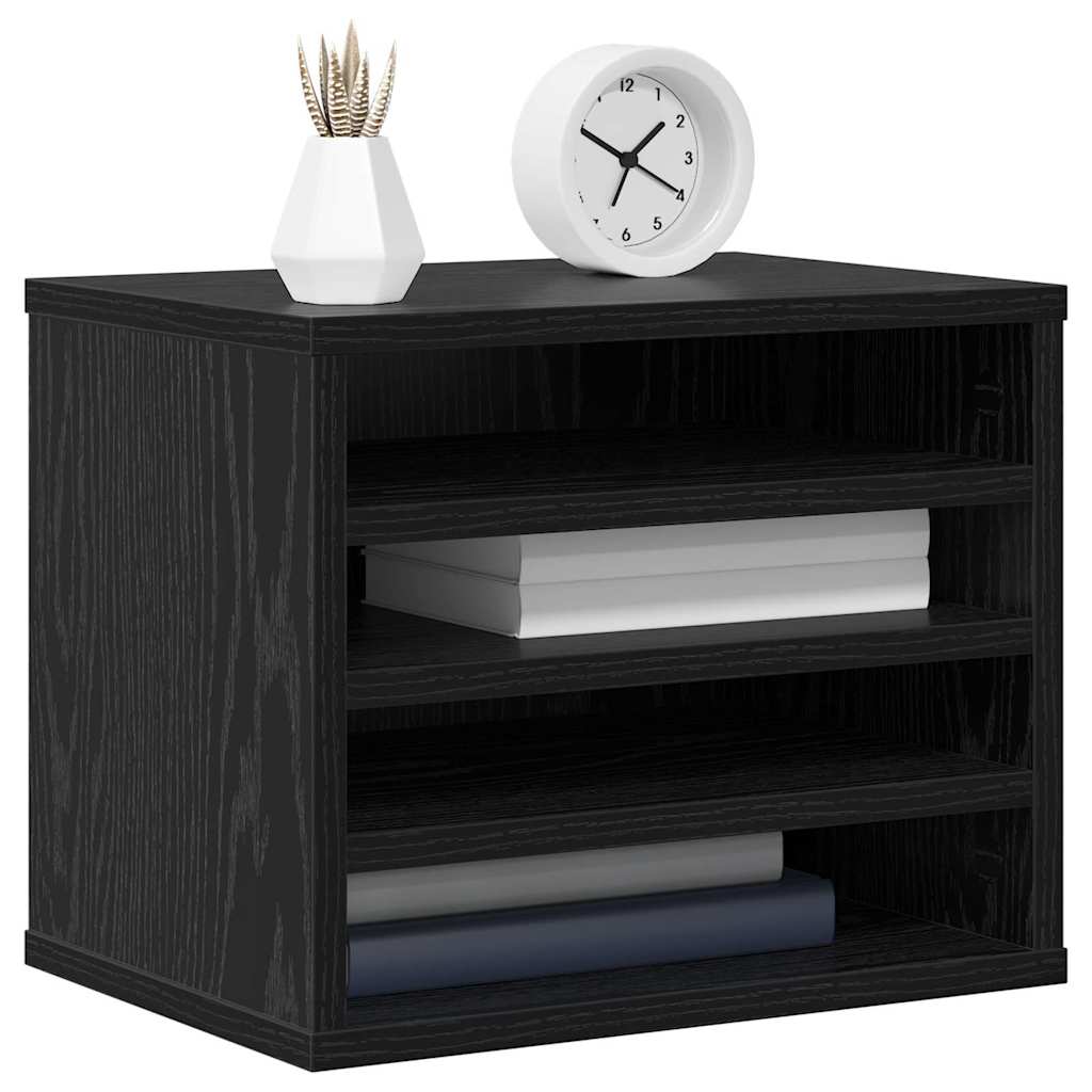 VidaXL organisateur de bureau chêne noir 36 x 26 x 29,5 cm bois fini