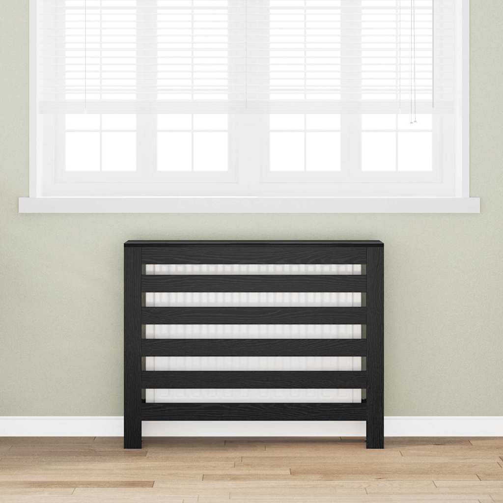 Vidaxxl cache radiateur chêne noir 104 x 20 x 82 cm bois d'ingénierie